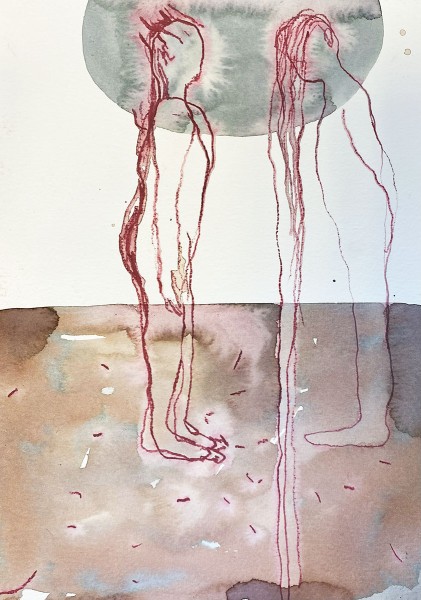 something is in the air, 2023, watercolors on paper, 20x30 cm